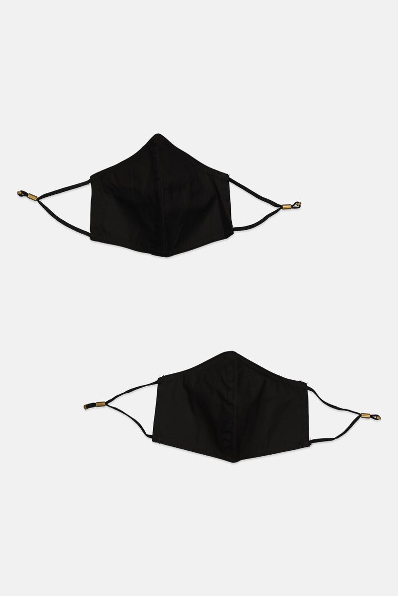 Universal Thread عبوة من 2 قناع وجه قابل لإعادة الاستخدام، أسود - Image 1